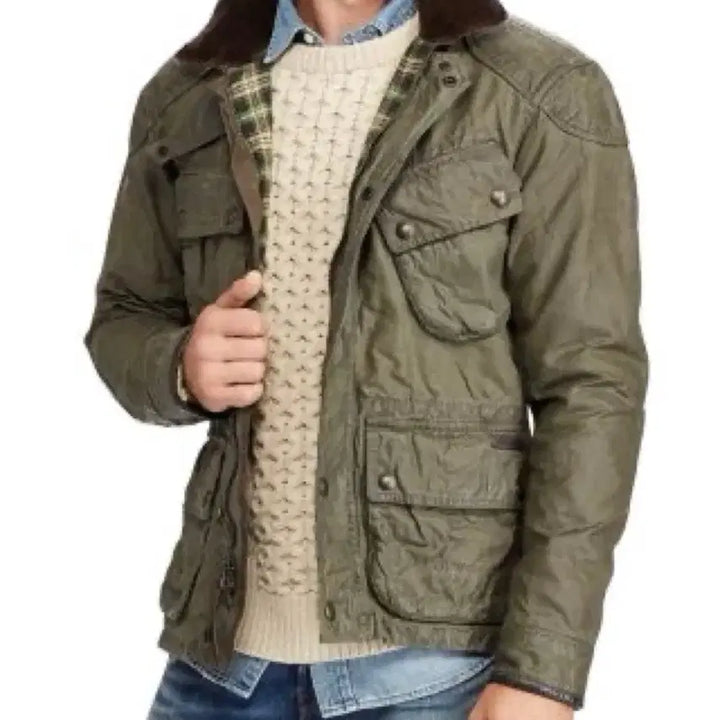 [BUNJANG] Polo Ralph Lauren Iconic Oilcloth Biker Jacket / 폴로 랄프로렌 아이코닉 오일클로즈 바이커 자켓