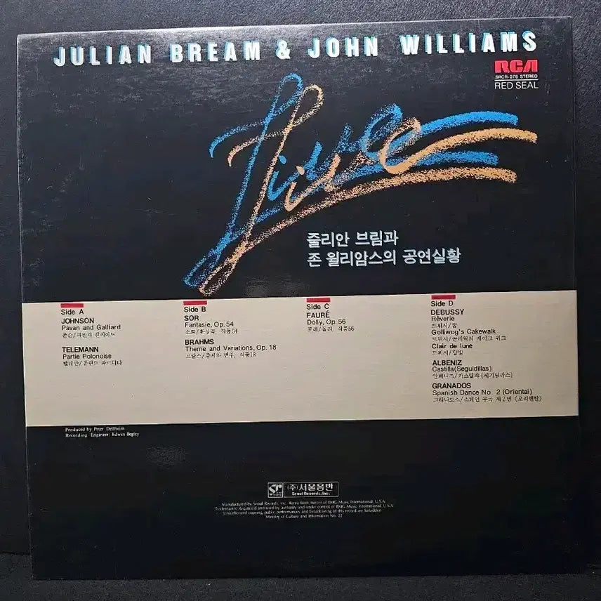 [BUNJANG] Julian Bream &amp; John Williams Live 2LP Record Set / 줄리안 브림 &amp; 존 윌리엄스 Live 2LP 레코드판