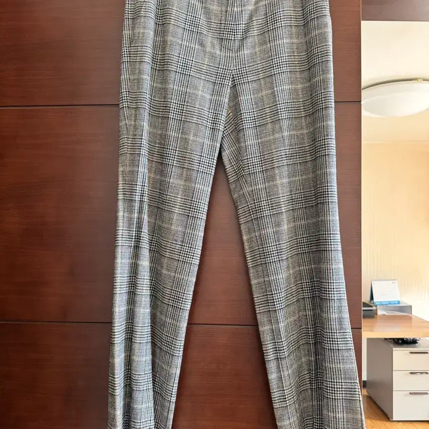 [BUNJANG] Essolezia Straight Fit Check Pattern Slacks Pants / 에스쏠레지아 일자핏 체크패턴 슬랙스 팬츠