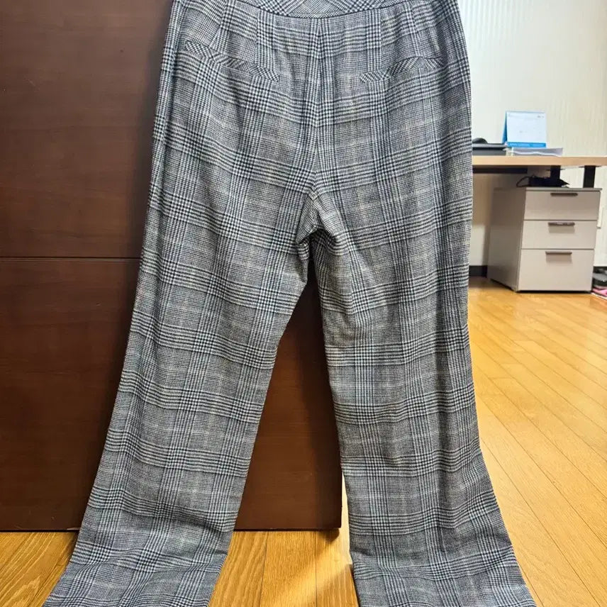 [BUNJANG] Essolezia Straight Fit Check Pattern Slacks Pants / 에스쏠레지아 일자핏 체크패턴 슬랙스 팬츠