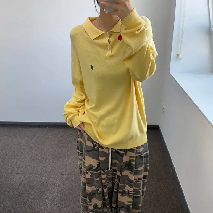 [SOLD OUT] Polo 폴로 네이비 포니 옐로우 카라티
