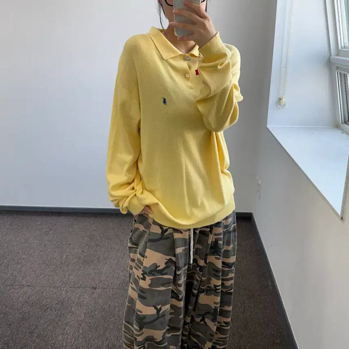 [SOLD OUT] Polo 폴로 네이비 포니 옐로우 카라티