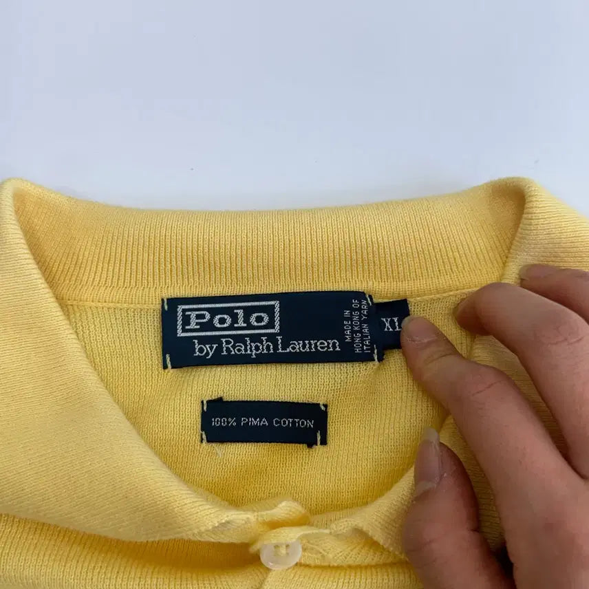 [SOLD OUT] Polo 폴로 네이비 포니 옐로우 카라티