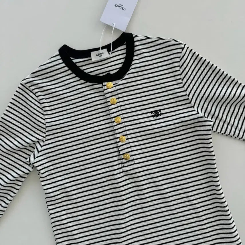 [BUNJANG] CLN Gold Button Ribbed Knit Top / CLN 골드버튼 골지 니트 1color