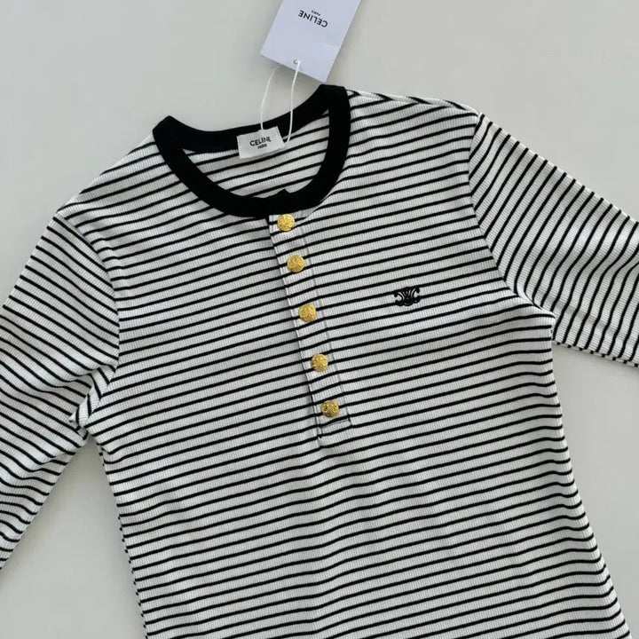 [BUNJANG] CLN Gold Button Ribbed Knit Top / CLN 골드버튼 골지 니트 1color