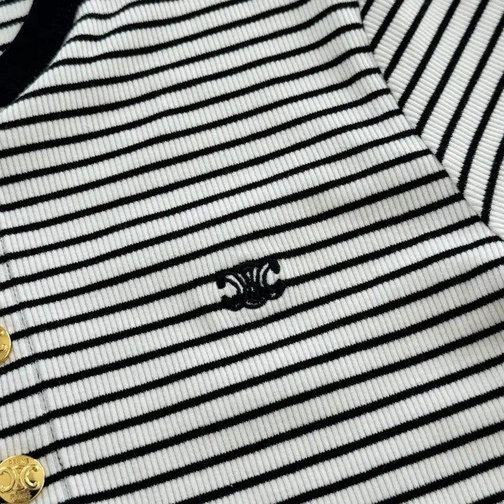 [BUNJANG] CLN Gold Button Ribbed Knit Top / CLN 골드버튼 골지 니트 1color