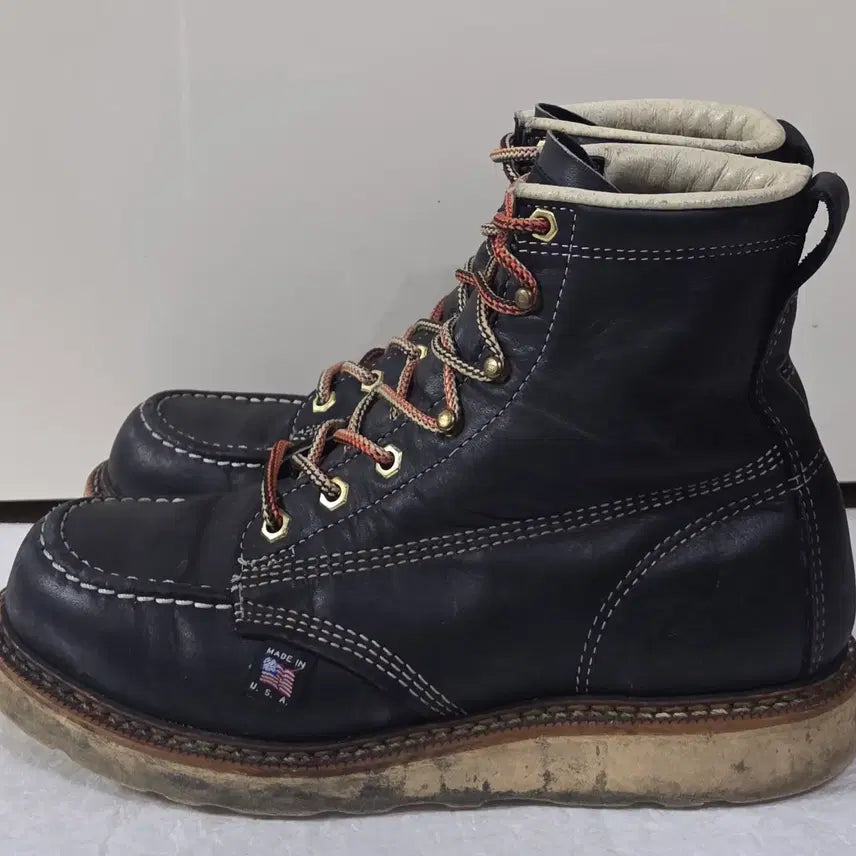 [BUNJANG] Thorogood 6-inch Moc Toe Walker Black Vibram Boots / [255] 쏘로굿 6인치 목토 워커 블랙 비브람
