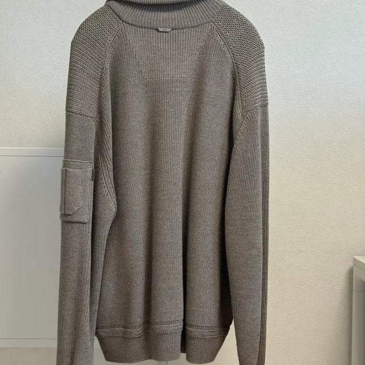 [BUNJANG] Juun.J MA-1 Pocket Half-Zip Knit Pullover Beige / [M] 26SS 준지 MA-1 포켓 하프 집업 니트 풀오버 베이지