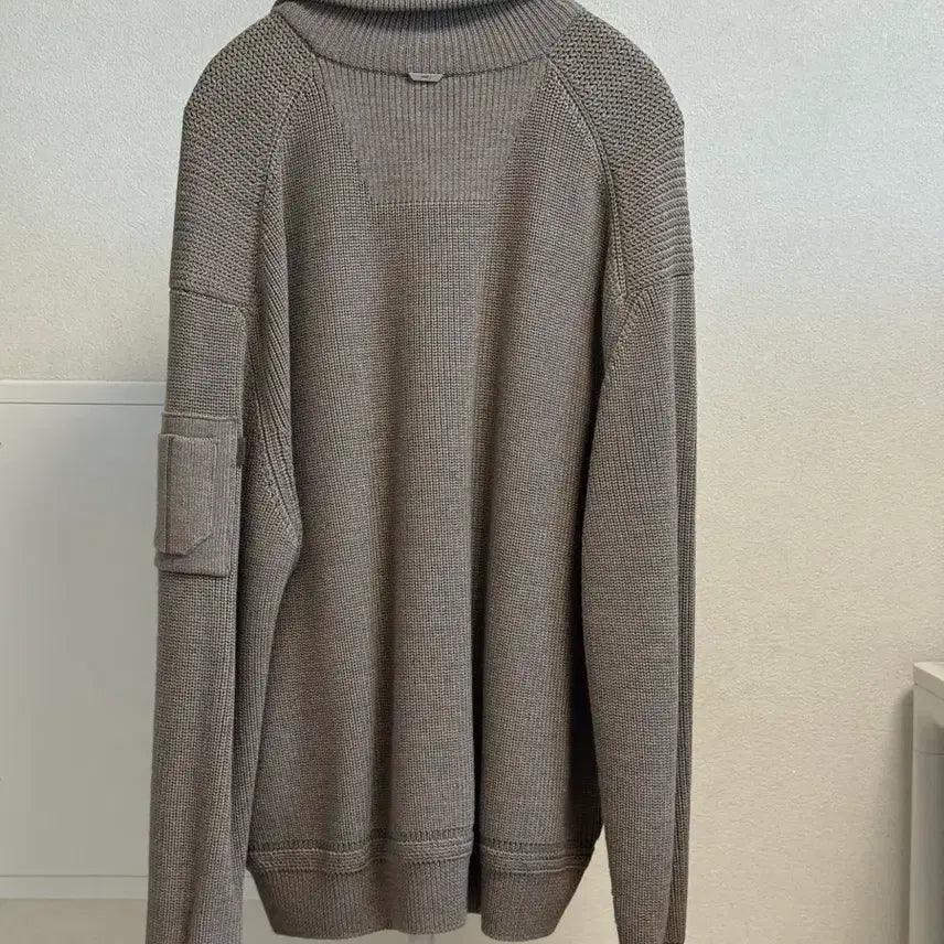[BUNJANG] Juun.J MA-1 Pocket Half-Zip Knit Pullover Beige / [M] 26SS 준지 MA-1 포켓 하프 집업 니트 풀오버 베이지