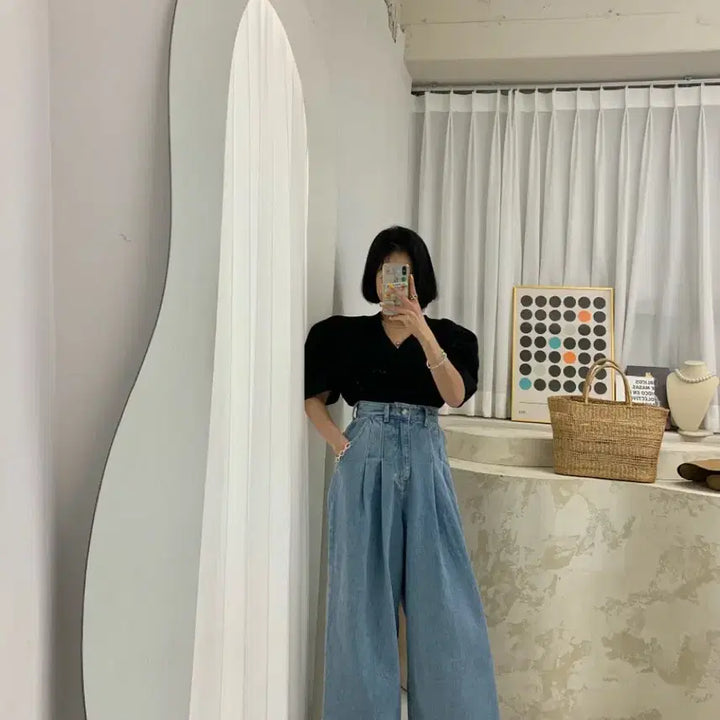 [BUNJANG] Antique J Pinstuck Jeans (S) / 한번 착용 엔티크제이 핀턱 청바지(키작녀,s)