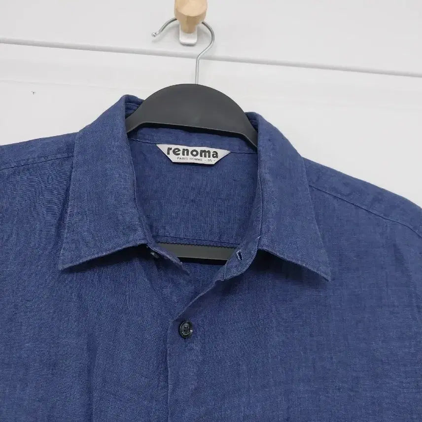 [BUNJANG] Renoma Linen Long Sleeve Shirt / 레노마 린넨 긴팔 셔츠 블루