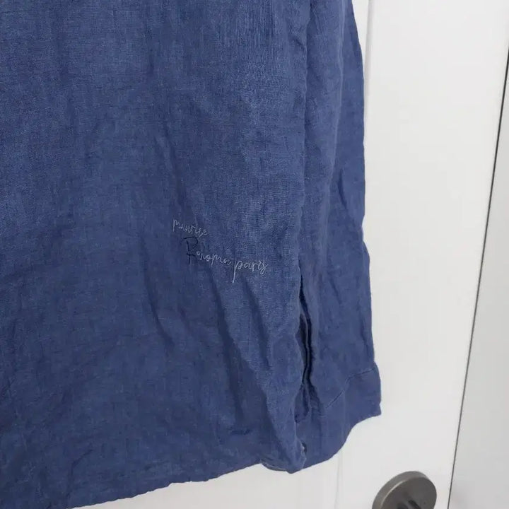 [BUNJANG] Renoma Linen Long Sleeve Shirt / 레노마 린넨 긴팔 셔츠 블루