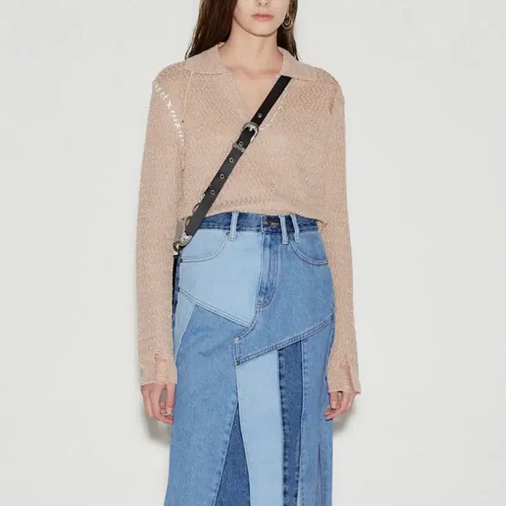 [BUNJANG] Andersson Bell Erica Linen Knit Top / 앤더슨벨 에리카 데미지 린넨 니트