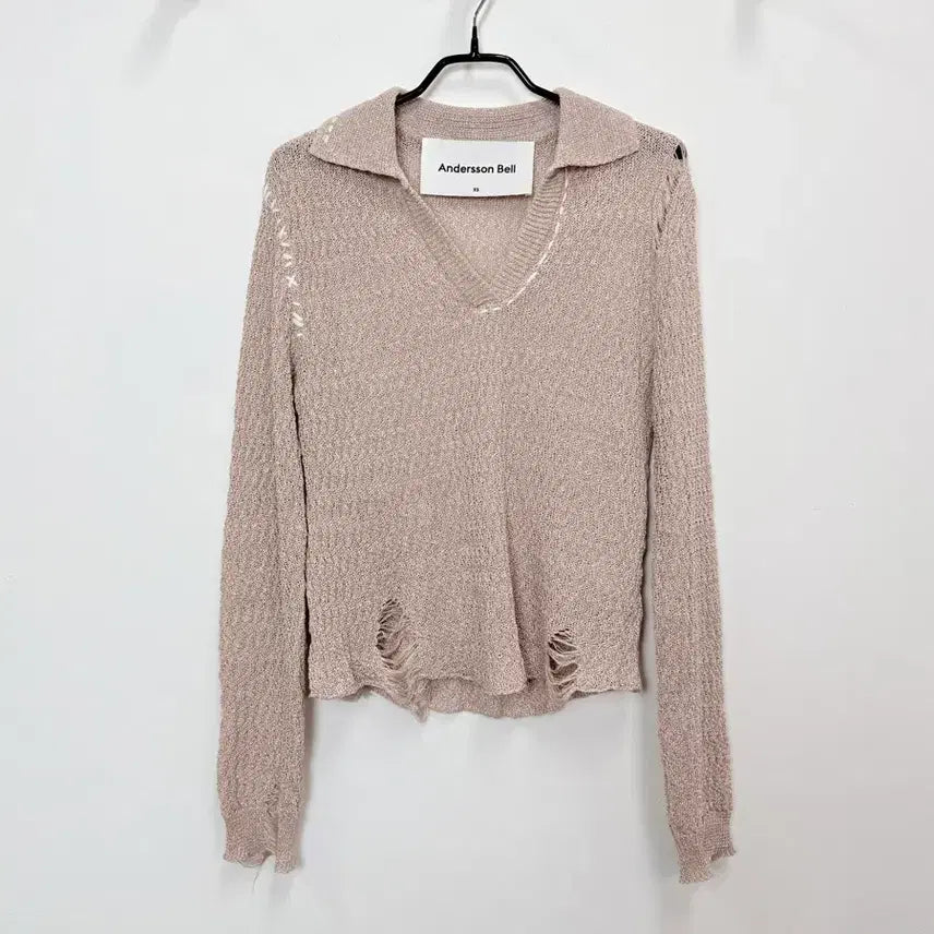 [BUNJANG] Andersson Bell Erica Linen Knit Top / 앤더슨벨 에리카 데미지 린넨 니트