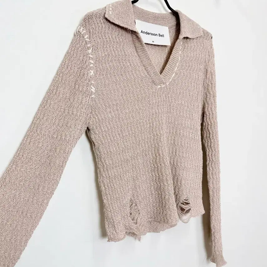 [BUNJANG] Andersson Bell Erica Linen Knit Top / 앤더슨벨 에리카 데미지 린넨 니트