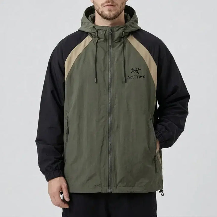[BUNJANG] Embroidered Logo Oversized Raglan Hoodie Windbreaker Jacket / 자수로고 오버핏 나그랑 후디 바람막이 점퍼