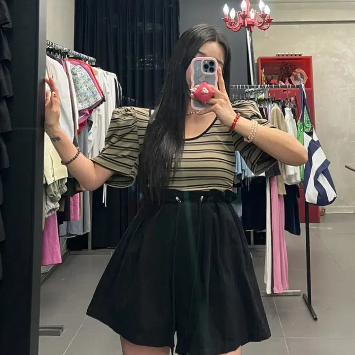 [BUNJANG] Black Barbie Linen Shorts / 새상품 블랙바비 린넨 반바지
