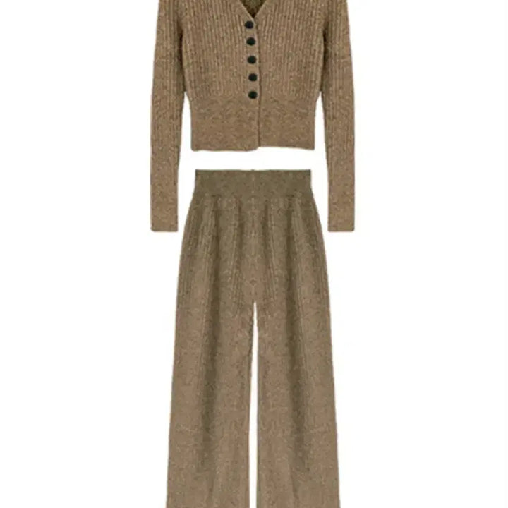 [BUNJANG] Knit Two-Piece Set Brown / [SALE/바로발송] 니트 투피스 세트 셋업 브라운