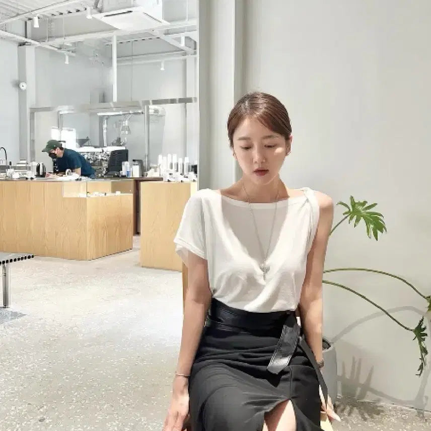 [BUNJANG] Luh A17H Black Shirring Long Skirt Set / 루흐 a17h 블랙 셔링 롱 스커트 S + 가죽벨트 세트