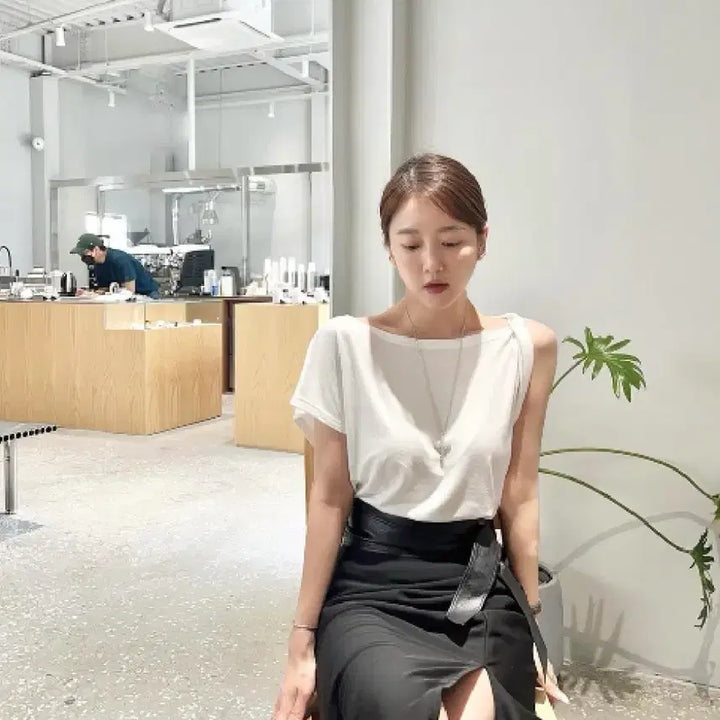 [BUNJANG] Luh A17H Black Shirring Long Skirt Set / 루흐 a17h 블랙 셔링 롱 스커트 S + 가죽벨트 세트