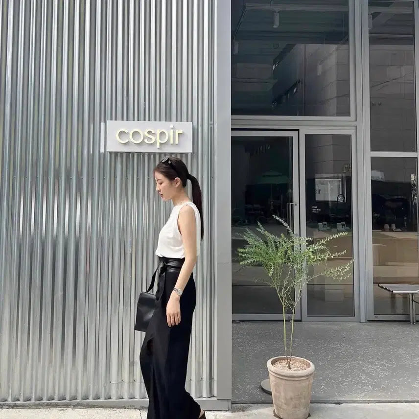 [BUNJANG] Luh A17H Black Shirring Long Skirt Set / 루흐 a17h 블랙 셔링 롱 스커트 S + 가죽벨트 세트