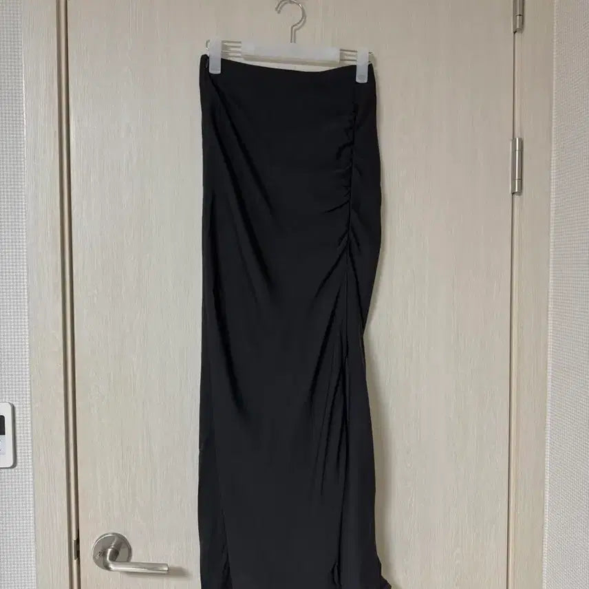 [BUNJANG] Luh A17H Black Shirring Long Skirt Set / 루흐 a17h 블랙 셔링 롱 스커트 S + 가죽벨트 세트