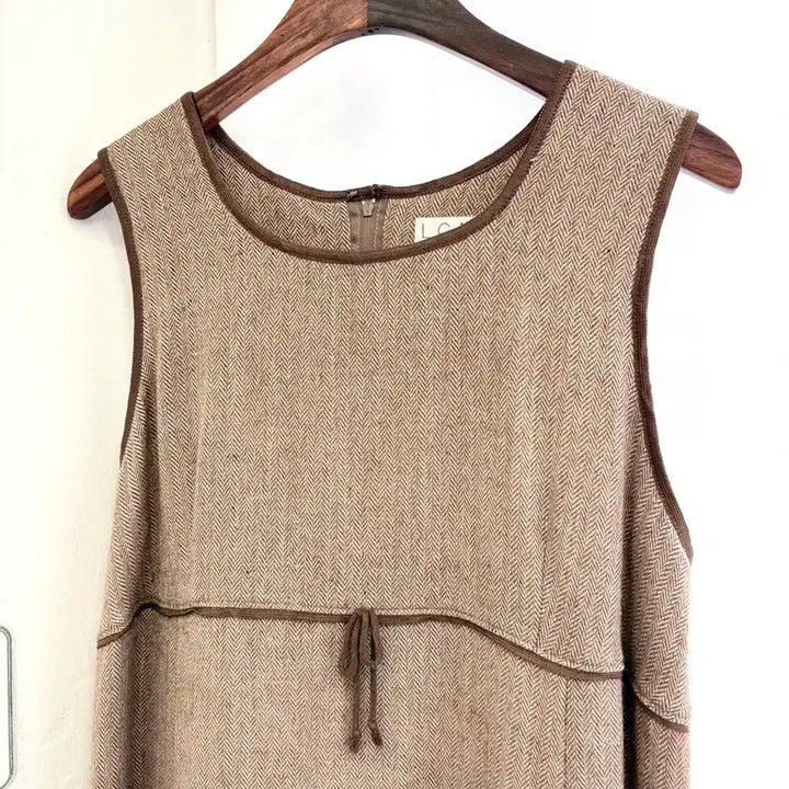 [BUNJANG] JPN Brown Herringbone Vocasi Classic Dress / 브라운 헤링본 보카시 클래식 원피스  JPN