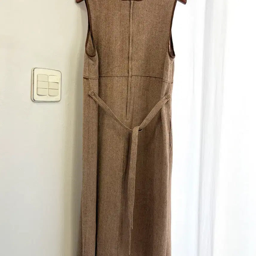 [BUNJANG] JPN Brown Herringbone Vocasi Classic Dress / 브라운 헤링본 보카시 클래식 원피스  JPN