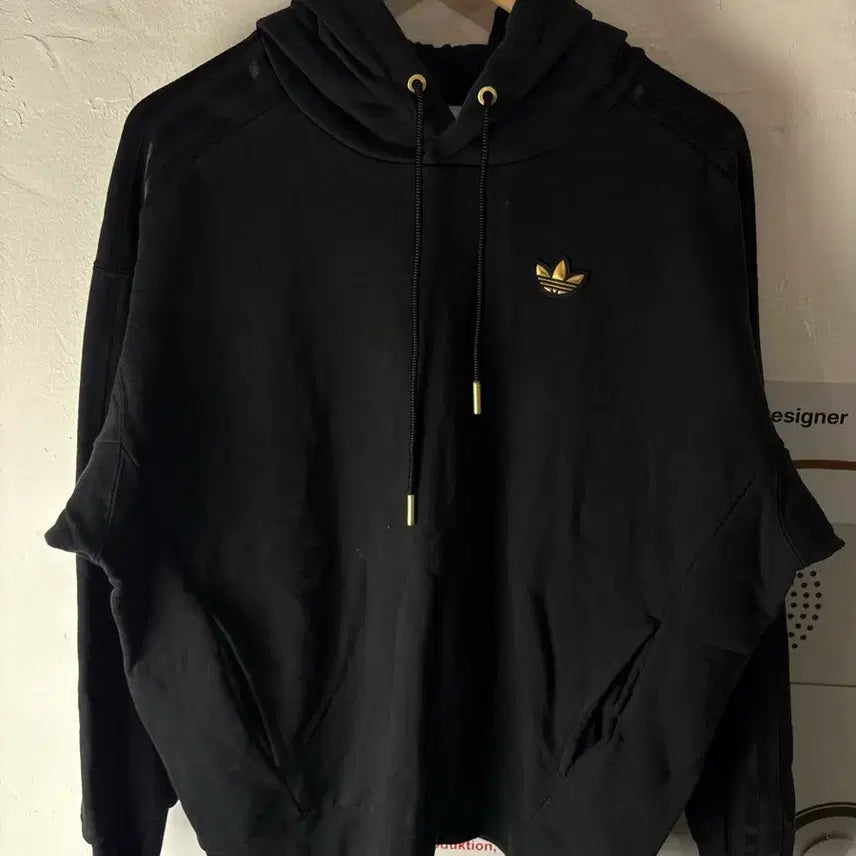 [BUNJANG] Adidas Gold and Black Hoodie / 아디다스 검골 후드티