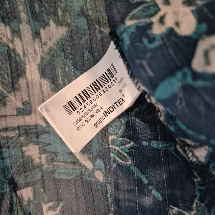 [BUNJANG] ZARA Pattern Blouse Shirt / 자라 패턴 블라우스 셔츠 그린/블루