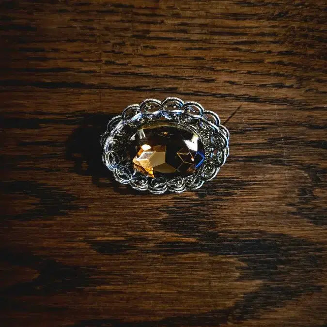 [BUNJANG] Vintage Brown Flower Brooch / 영국 오리지널 빈티지 브라운 플라워 브로치
