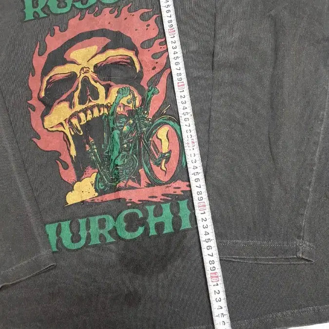[BUNJANG] Ghost Rider Skull Print Long Sleeve T-shirts / 불꽃 고스트 라이더 해골 프린팅 롱슬리브 티셔츠2벌