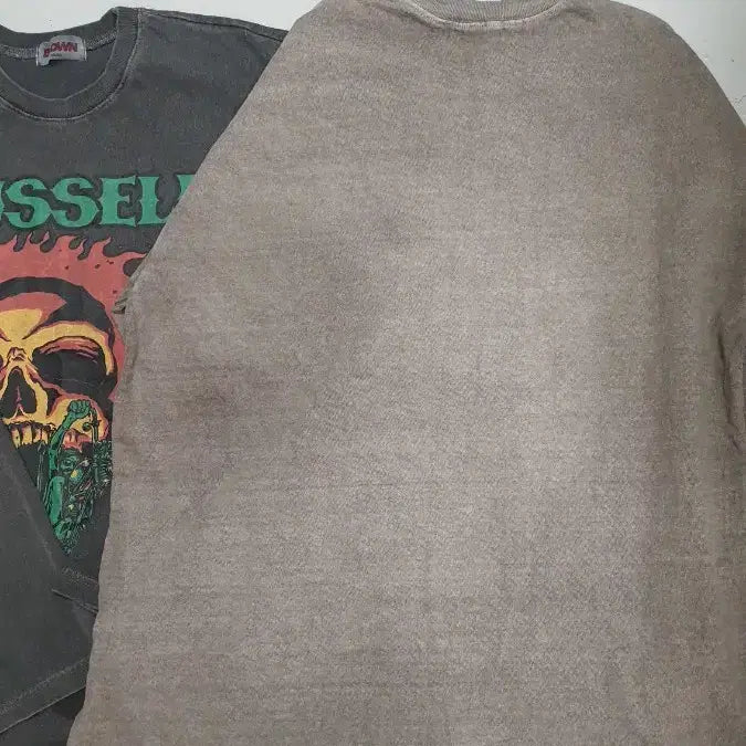 [BUNJANG] Ghost Rider Skull Print Long Sleeve T-shirts / 불꽃 고스트 라이더 해골 프린팅 롱슬리브 티셔츠2벌