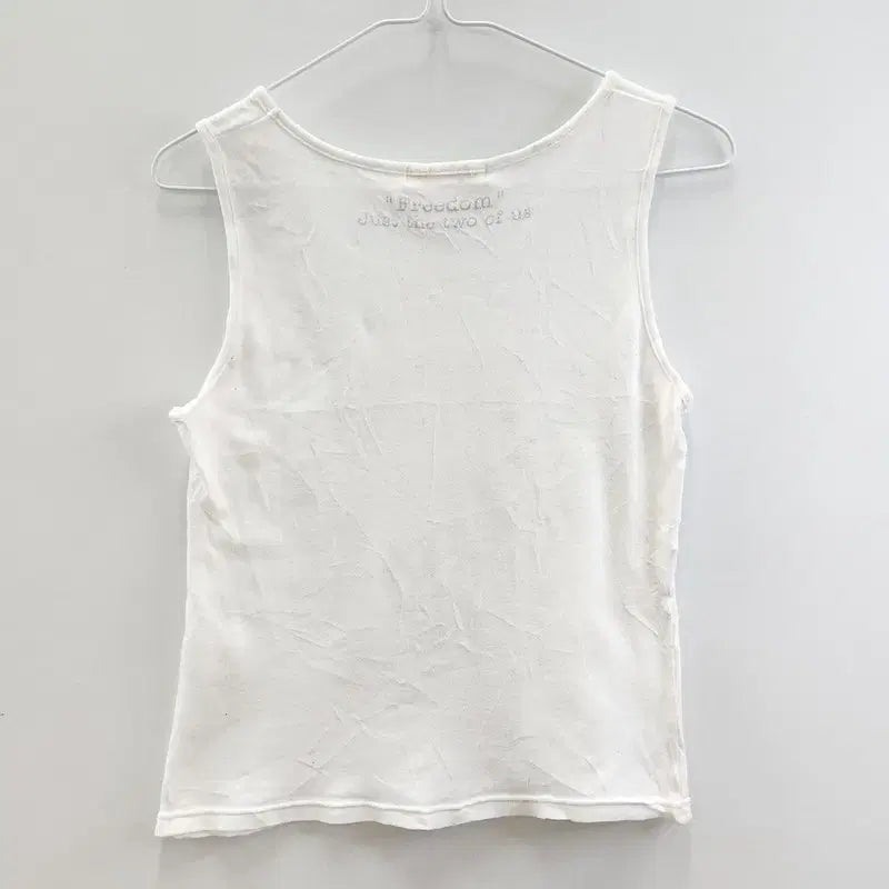 [BUNJANG] Vintage Y2K Gals Punk Metallic Lettering Sleeveless Top / 빈티지 Y2K 갸루 펑크 메탈릭 레터링 슬리브리스