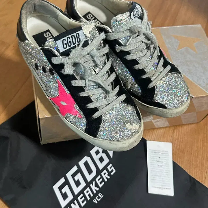 [BUNJANG] Golden Goose Glitter Pink Tab Sneakers / 골든구스 글리터 핑크탭 스니커즈