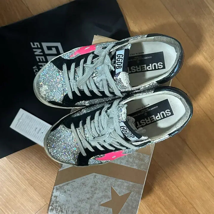 [BUNJANG] Golden Goose Glitter Pink Tab Sneakers / 골든구스 글리터 핑크탭 스니커즈