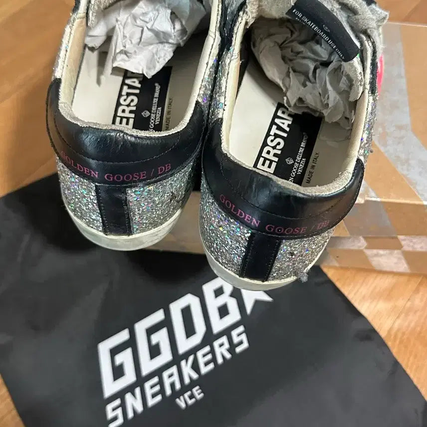 [BUNJANG] Golden Goose Glitter Pink Tab Sneakers / 골든구스 글리터 핑크탭 스니커즈