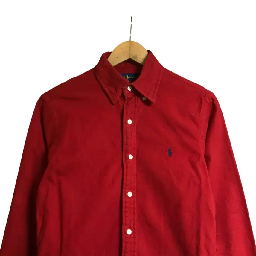 [BUNJANG] Polo Ralph Lauren QR Red Solid Shirt / 폴로 랄프로렌 신형 큐알 여성 빨강단색셔츠