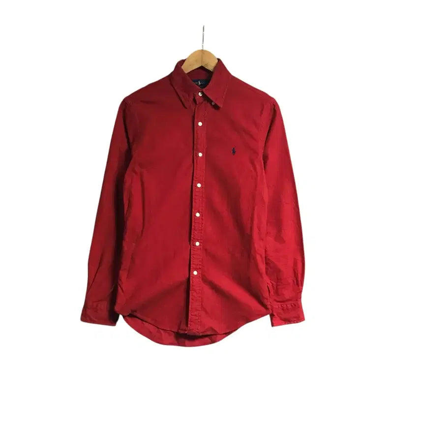 [BUNJANG] Polo Ralph Lauren QR Red Solid Shirt / 폴로 랄프로렌 신형 큐알 여성 빨강단색셔츠
