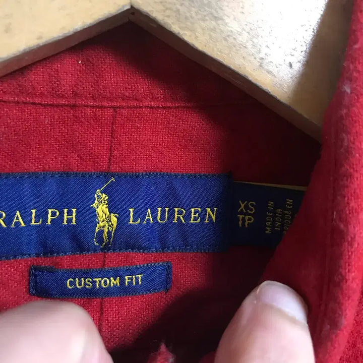 [BUNJANG] Polo Ralph Lauren QR Red Solid Shirt / 폴로 랄프로렌 신형 큐알 여성 빨강단색셔츠