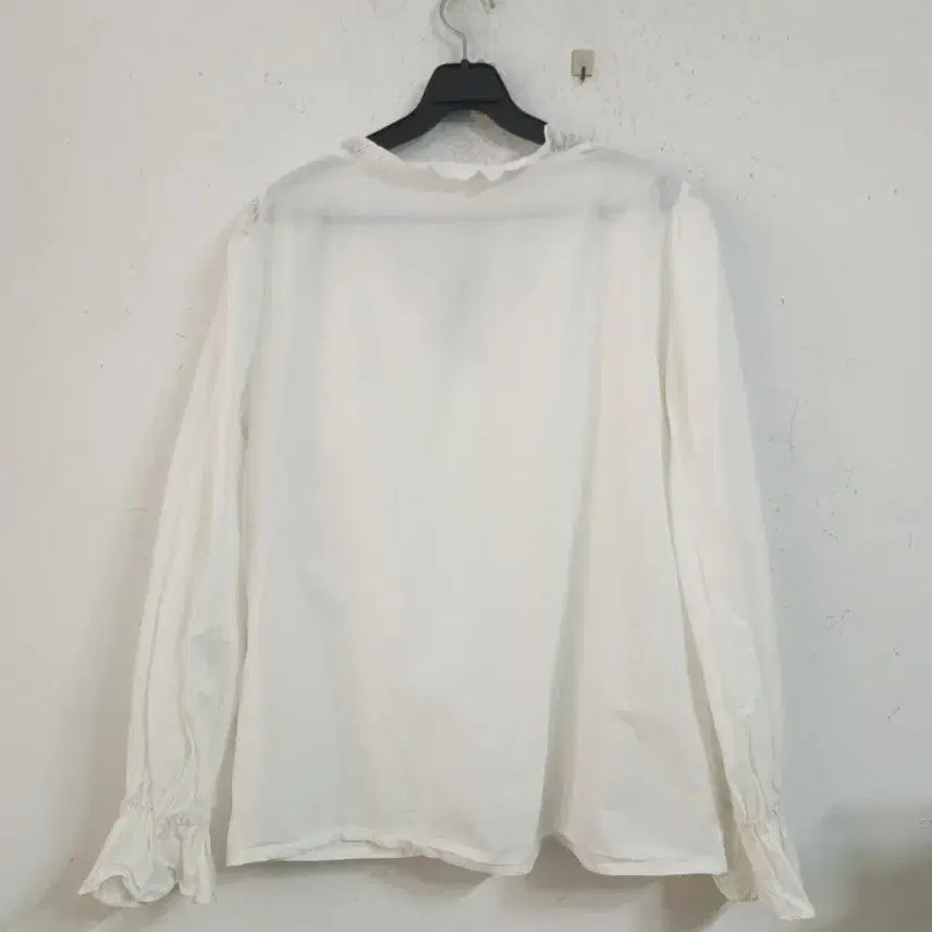 [BUNJANG] White Lace Blouse Long Sleeve Shirt / 화이트 레이스 블라우스 긴팔 셔츠66