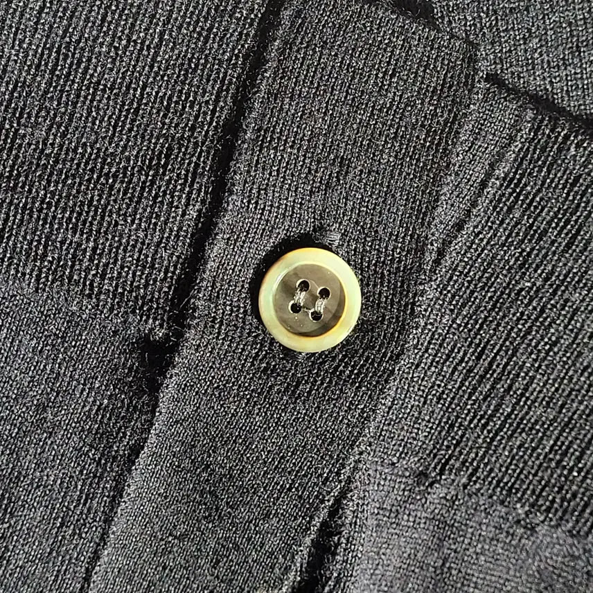[BUNJANG] Comme des Garcons Shirt Lacoste Asymmetrical Wool Cardigan Navy L / 꼼데가르송 셔츠라인 라코스테 콜라보 비대칭 울 가디건 네이비 L