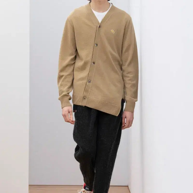 [BUNJANG] Comme des Garcons Shirt Lacoste Asymmetrical Wool Cardigan Navy L / 꼼데가르송 셔츠라인 라코스테 콜라보 비대칭 울 가디건 네이비 L