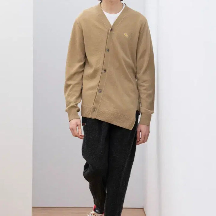 [BUNJANG] Comme des Garcons Shirt Lacoste Asymmetrical Wool Cardigan Navy L / 꼼데가르송 셔츠라인 라코스테 콜라보 비대칭 울 가디건 네이비 L