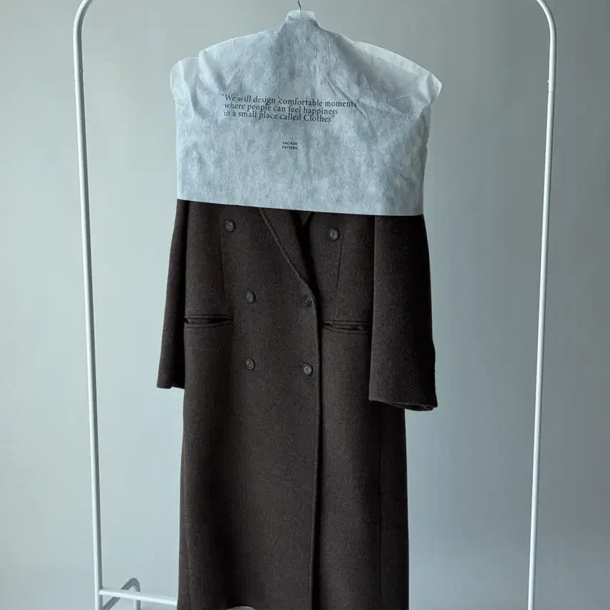 [BUNJANG] Facade Pattern Cashmere Double Coat Brown S / 파사드패턴 캐시미어 더블코트 브라운 S사이즈