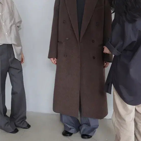 [BUNJANG] Facade Pattern Cashmere Double Coat Brown S / 파사드패턴 캐시미어 더블코트 브라운 S사이즈
