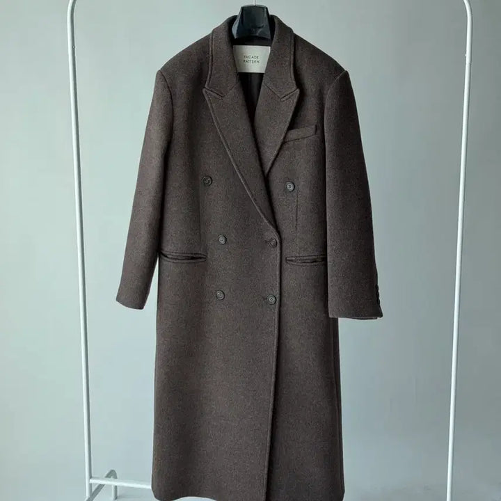 [BUNJANG] Facade Pattern Cashmere Double Coat Brown S / 파사드패턴 캐시미어 더블코트 브라운 S사이즈