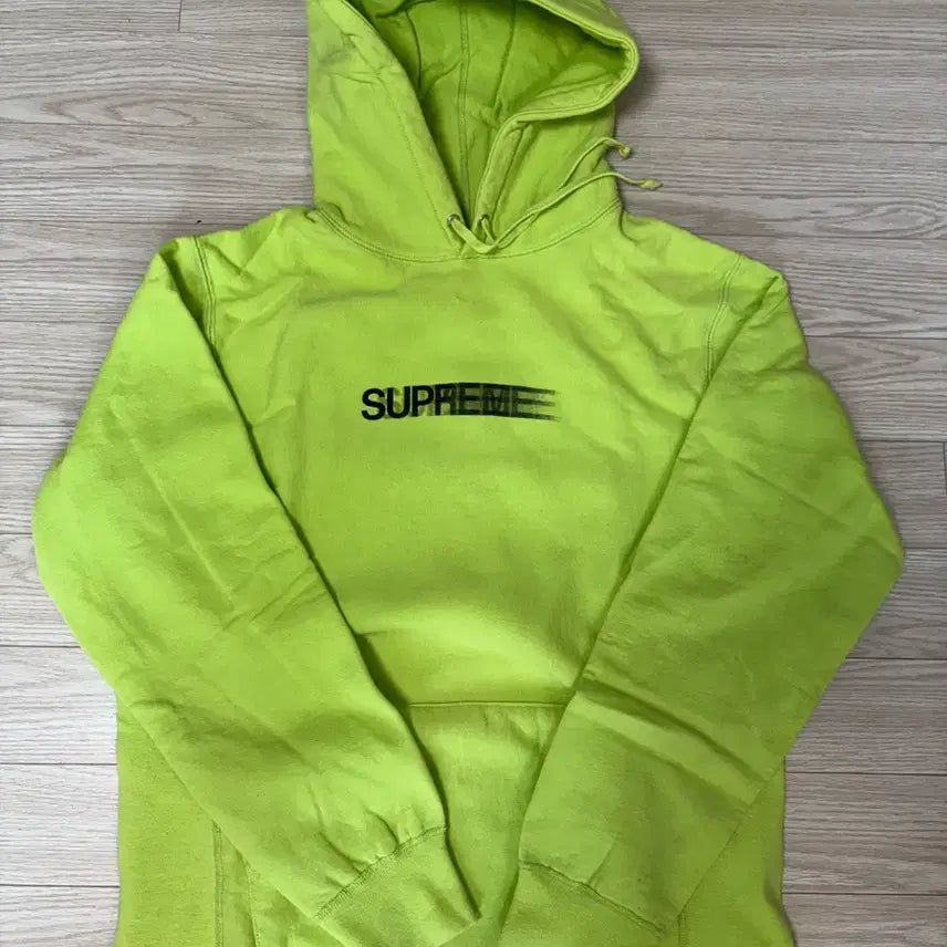[BUNJANG] Supreme Motion Logo Hoodie Lime (Used) / 슈프림 모션로고 후드 라임