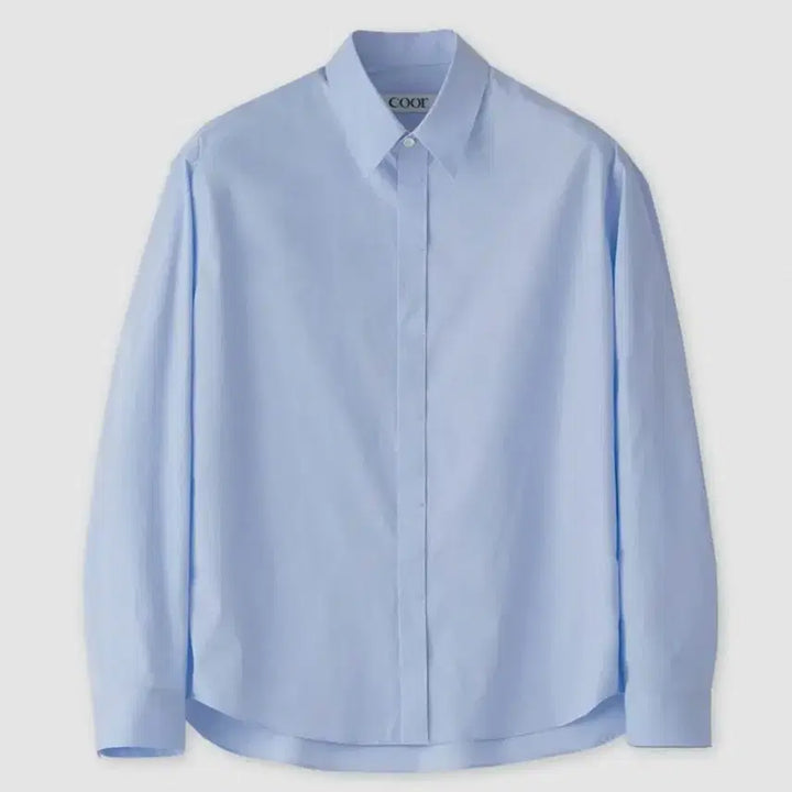 [BUNJANG] Coore Poplin Hidden Button Dress Shirt (Sky Blue) / 쿠어 포플린 히든 버튼 드레스 셔츠 (스카이블루)