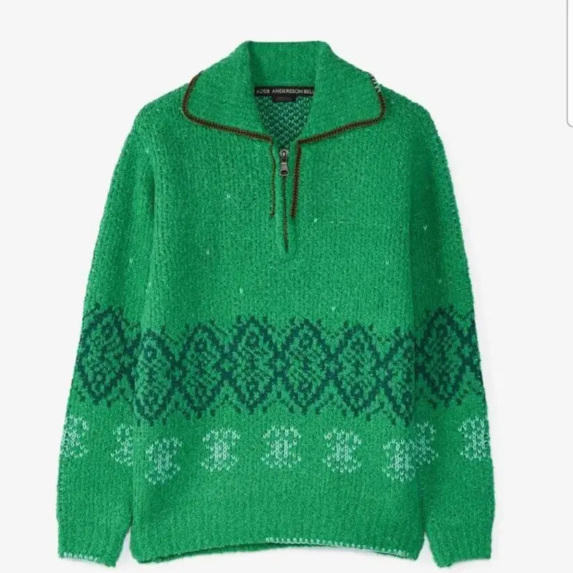 [BUNJANG] Andersson Bell Green Knit L / 앤더슨벨  테틀린 하프 집업 스웨터 그린